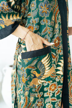 Green Batik Kimono Robe, 6 of 7