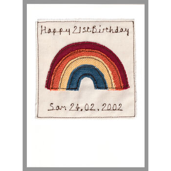 Personalised Rainbow New Baby Girl / 1st Birthday Card, 9 of 11