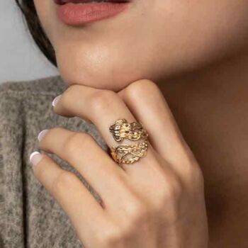 Jellyfish Ring Adjustable Ring Bronze, 2 of 3