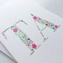 'Ta' Floral Greeting Card, thumbnail 3 of 3