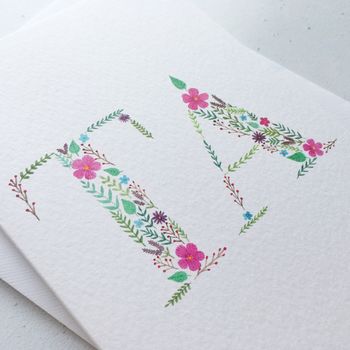 'Ta' Floral Greeting Card, 3 of 3