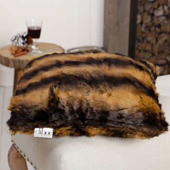 Cosy Brown Faux Fur Sofa Scatter Cushion, 4 of 7
