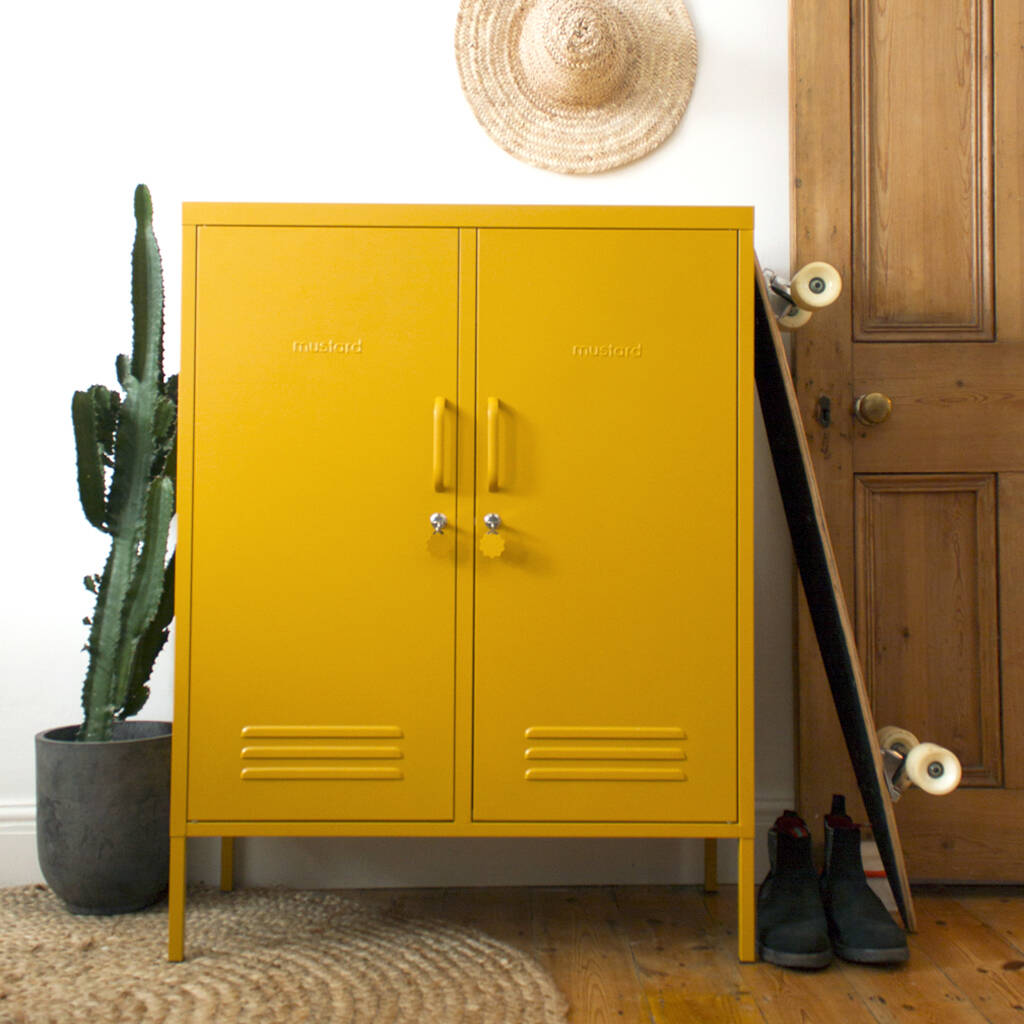 The Midi Locker Storage Unit In Mustard Yellow By Little Deer