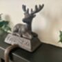 Cast Iron Reindeer Stocking Holder Xmas Mantel Hanger, thumbnail 5 of 7