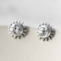 Sterling Silver Sun And Moon Stud Earrings, thumbnail 1 of 6