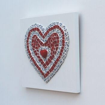 Handmade Red Heart Mosaic Wall Art, 2 of 2