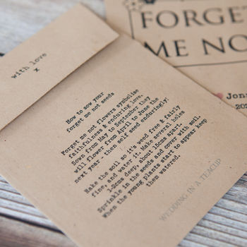 10 'Forget Me Not' Seed Packet Favours, 3 of 6