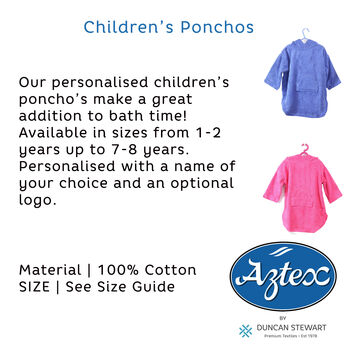 Personalised Boy's Hooded Logo Poncho, 7 of 10