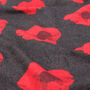 Red Poppies Flower Multi Emblem Grey Winter Scarf, thumbnail 2 of 2