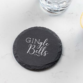 Funny Christmas Gin Slate Coaster, 2 of 5