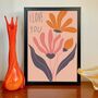 I Love You Flower Illustration Art Print, thumbnail 2 of 3