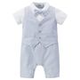 Baby Boy's All In One Linen Outfit With Bow Tie, thumbnail 2 of 4