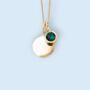 Genuine Emerald Cz Necklace In 18ct Gold Plated Silver, thumbnail 3 of 12
