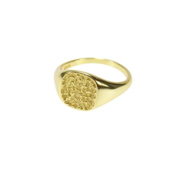 Hammered Signet Rings, Gold Vermeil 925 Silver, 3 of 9