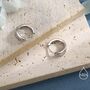 Sterling Silver Cz Starburst Chubby Huggie Hoop Earrings, thumbnail 5 of 11