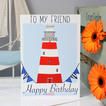 Personalised Lighthouse Family Birthday Card, 5 of 9
