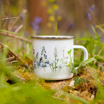 Inky Wildflower Enamel Camping Mug With Personalisation, 12 of 12
