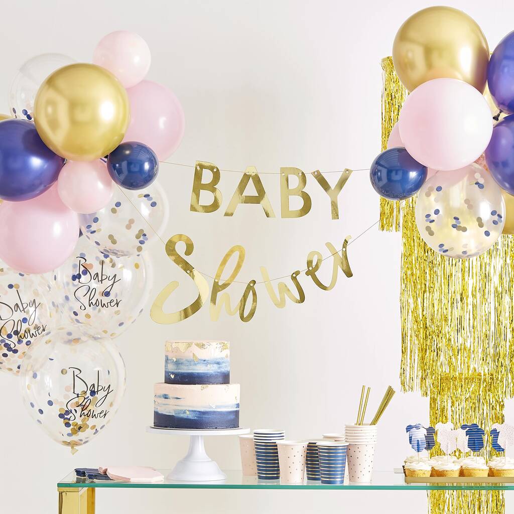 Gold Foiled Gender Reveal Party Photo Booth Props By Ginger Ray