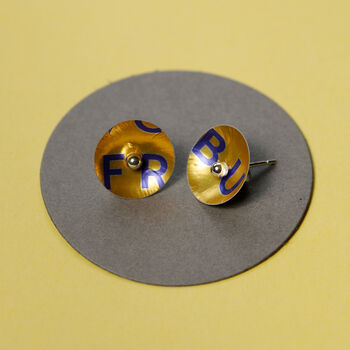 Vibrant Yellow Graphic Silver Earrings, 2 of 7