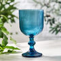 Set Of Four Sapphire Blue Glass Wine Goblets, thumbnail 3 of 6