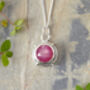 Natural Pink Sapphire Necklace In Sterling Silver, thumbnail 1 of 3