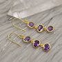 Amethyst Sterling Silver Drop Earrings, thumbnail 9 of 9