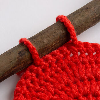 Heart Wall Hanging Easy Crochet Kit Poppy Red, 6 of 6