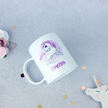 Personalised Unbreakable Girls Unicorn Children's Mug, 3 of 4
