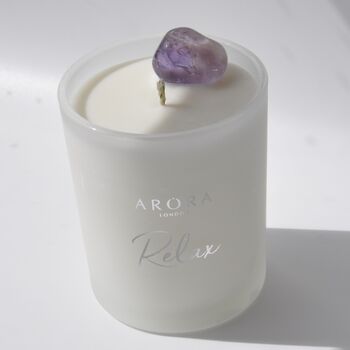 Relax Amethyst Crystal Candle For Relaxing And De Stress, 2 of 6