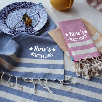 Personalised Cotton Tea Towel And Tablecloth, 3 of 12