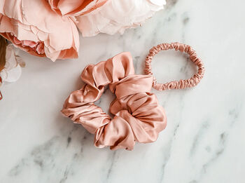 Maid Of Honour Proposal Silk Scrunchies Two Pack, 3 of 4