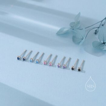 Very Tiny 2mm Black Cz Stud Earrings, 6 of 12