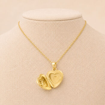 Personalised Gold Plated Sterling Silver North Star Heart Photo Locket Necklace, 4 of 8