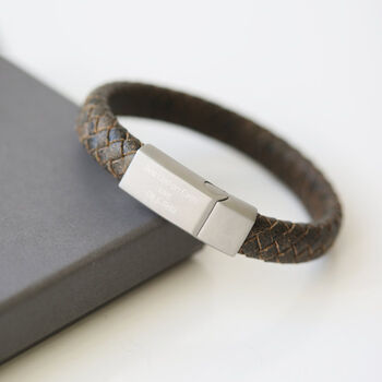 Gifts For Men Personalised Leather Bracelet, 6 of 11