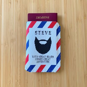 Passport Holder Beard Lover Personalised, 4 of 4