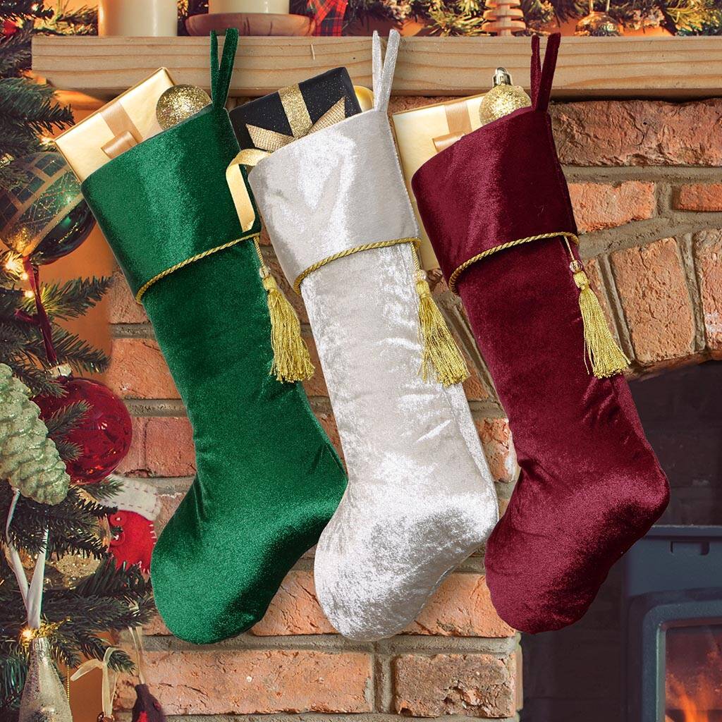 Luxury Plush Velvet Christmas Stockings, 1 of 4