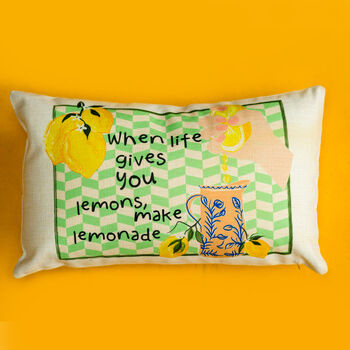 'When Life Gives You Lemons' Decorative Cushion, 3 of 3