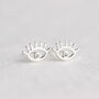 Sterling Silver Eye Stud Earrings, thumbnail 1 of 6