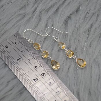 Citrine Teardrop Dangle Earrings: 925 Silver, 5 of 9