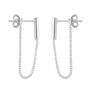 Sterling Silver 925 Bar And Chain Dangle Ear Stud Earrings, thumbnail 3 of 10