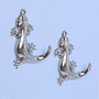 G Decor Set Of Two Silver Lizard Wall Coat Hooks, thumbnail 4 of 6