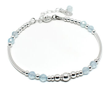 Aquamarine Gemstone And Sterling Silver Bracelet, March Birthstone Jewellery, 3 of 6