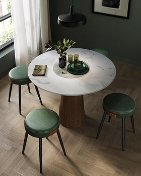 Set Of One/Two Dining Stools Synthetic Leather, 2 of 12