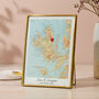 Personalised Vintage Map Picture With Stitched Heart, thumbnail 1 of 10