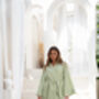 Sage Green 100% Linen Robe, thumbnail 2 of 9