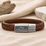 Men's Personalised Leather Plait Bracelet With Message, thumbnail 1 of 8