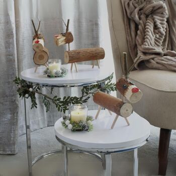 Set Of Three Log Reindeer Christmas Decorations, 2 of 2