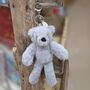 Ste The Plush Light Grey Teddy Bear Keyring, thumbnail 1 of 2