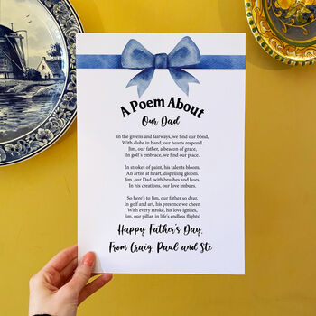 Personalised Poem Print Gift For Fathers Day, 3 of 5