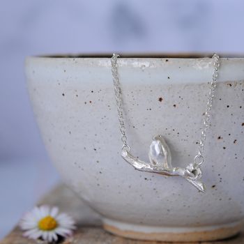 Lucky Robin On A Branch Necklace In Silver, 2 of 5
